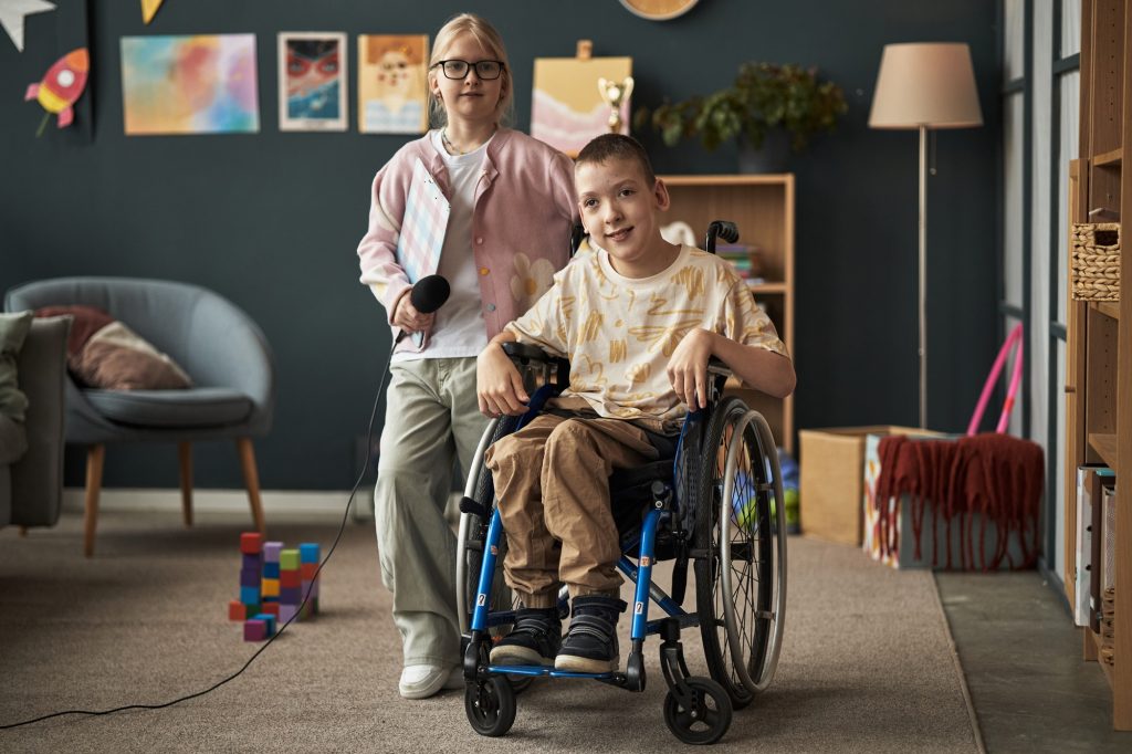Portrait of Two Kids Engaging in Indoor Activities